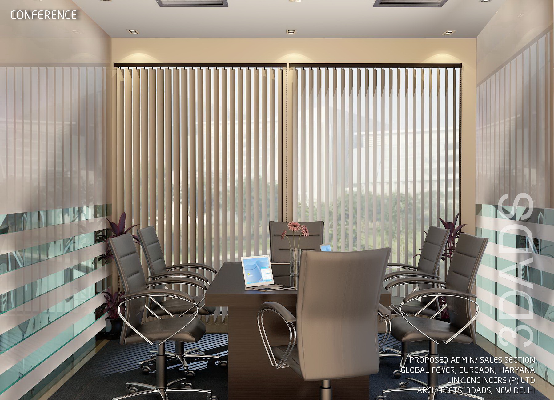 Modern office cabin interior design by 3DA